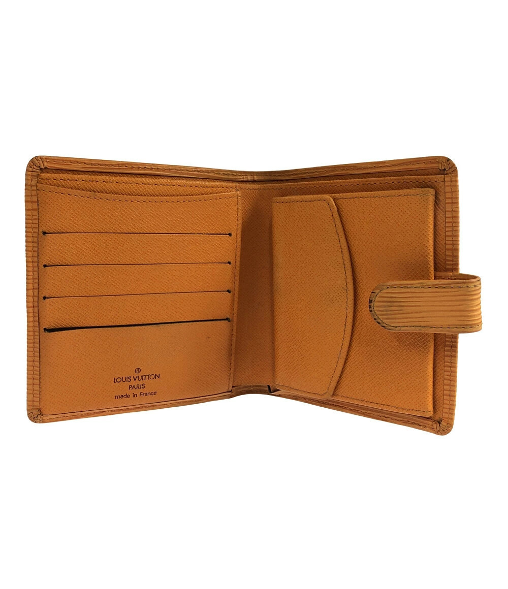 Louis Vuitton Wallet Portefeuille Bi fold Mandarin Compact Epi Black